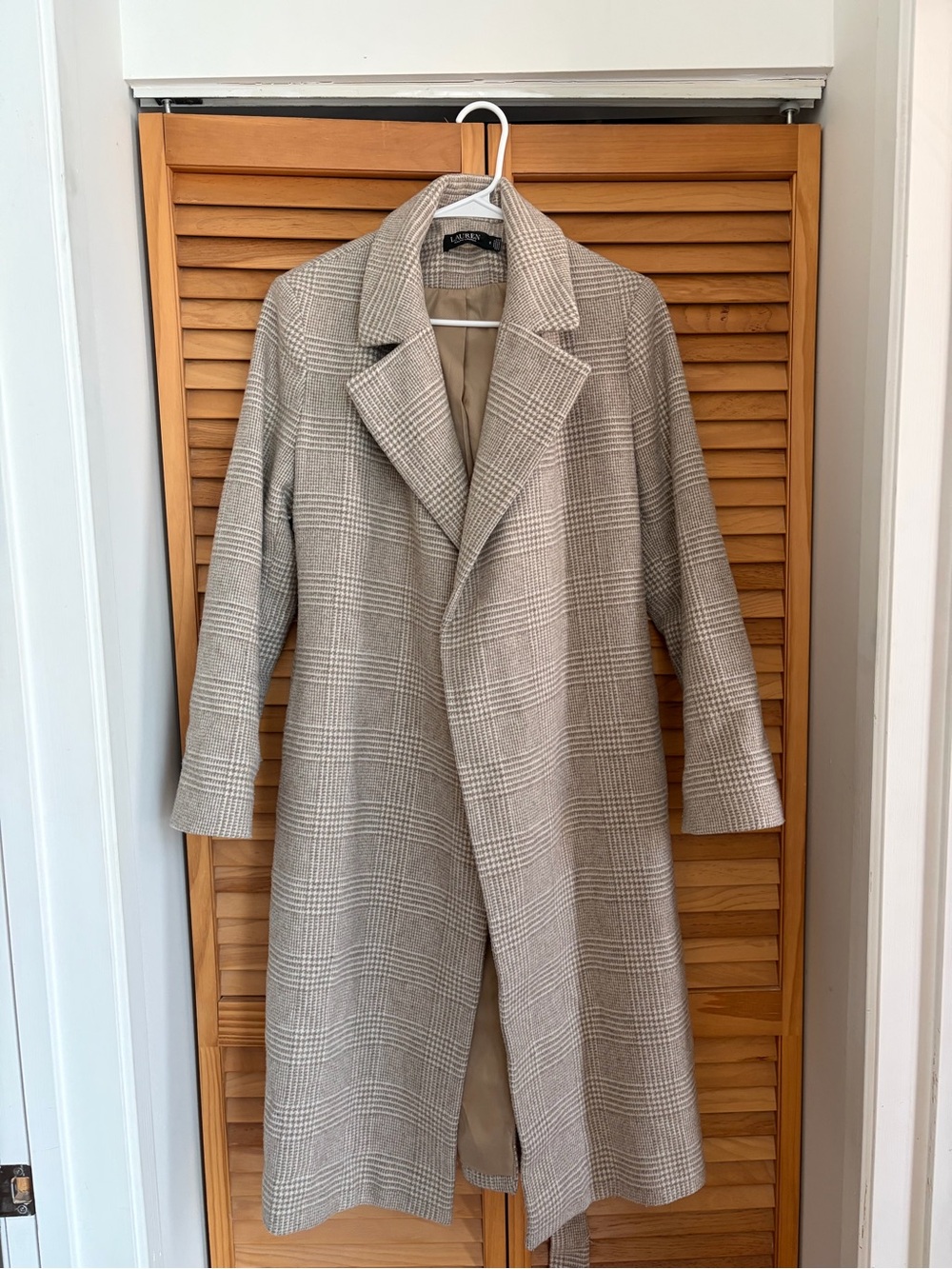 Ralph Lauren Plaid Long Trench Coat